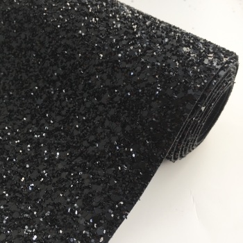 Premium Chunky Glitter Fabric - Black