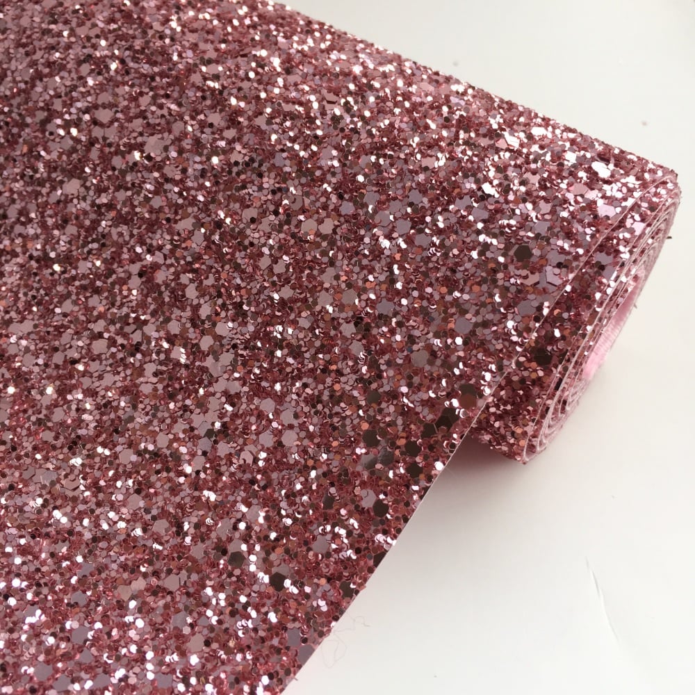 Premium Chunky Glitter Fabric - Blush Pink