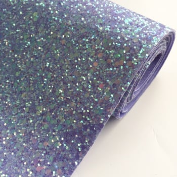 Premium Chunky Glitter Fabric - Crystal Lilac
