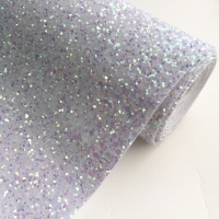 Premium Chunky Glitter Fabric - Crystal White