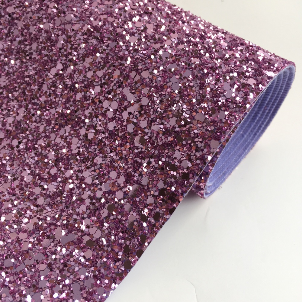 Premium Chunky Glitter Fabric - Lavender Rose