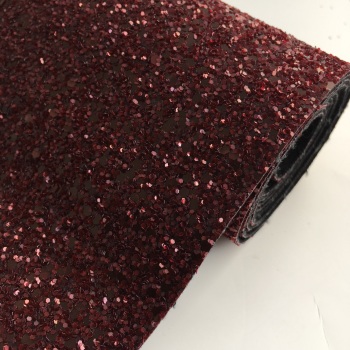 Premium Chunky Glitter Fabric - Merlot