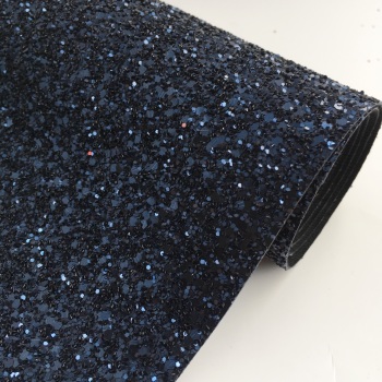 Premium Chunky Glitter Fabric - Navy