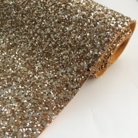 Premium Chunky Glitter Fabric - Pale Gold