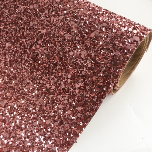 Premium Chunky Glitter Fabric - Rose Gold