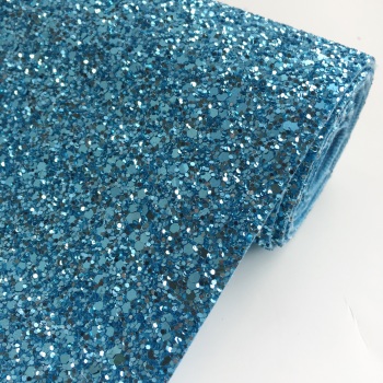 Premium Chunky Glitter Fabric - Sky Blue