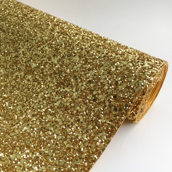 Premium Chunky Glitter Fabric - True Gold