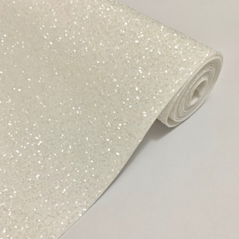 Premium Frosted Glitter Fabric - White