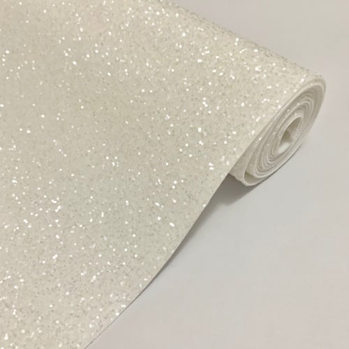 Premium Frosted Glitter Fabric - White