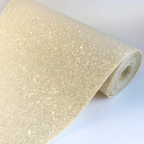Premium Frosted Glitter Fabric - Cream
