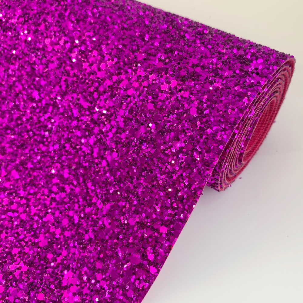 Premium Chunky Glitter Fabric - Fuchsia