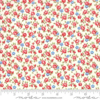 Moda Fabrics - Good Times - Small Floral Cream and Red