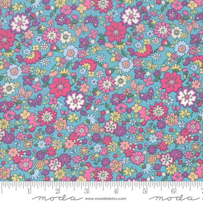 Moda Fabrics - Regent Street Lawn 2020 - Floral Camden Turquoise