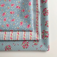 Sevenberry - Lovely Flower Blue Floral - Felt Backed Fabric