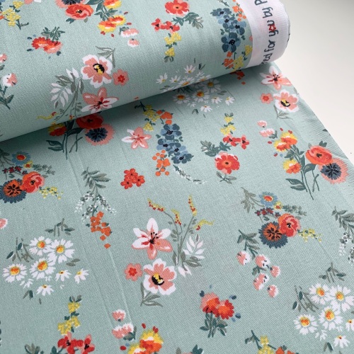 Poppy Europe Fabrics - Flowery - Mint