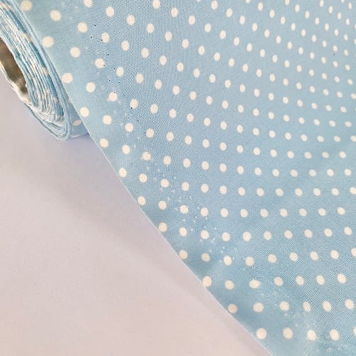 Rose and Hubble Fabrics - 100% Cotton Poplin 3mm Spots Polka Dot Powder Bl