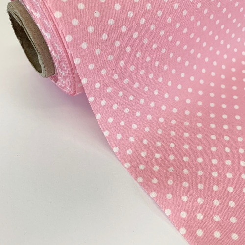 Rose and Hubble Fabrics - 100% Cotton Poplin 3mm Spots Polka Dot Pale Pink