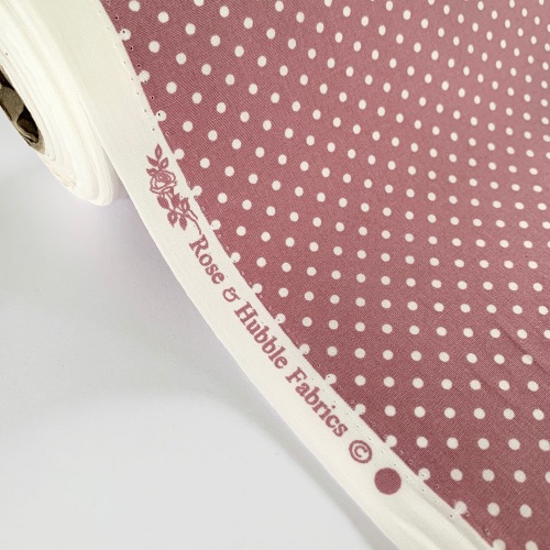 Rose and Hubble Fabrics - 100% Cotton Poplin 3mm Spots Polka Dot Rose