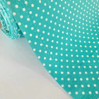 Rose and Hubble Fabrics - 100% Cotton Poplin  3mm Spots Polka Dot Pastel Turquoise