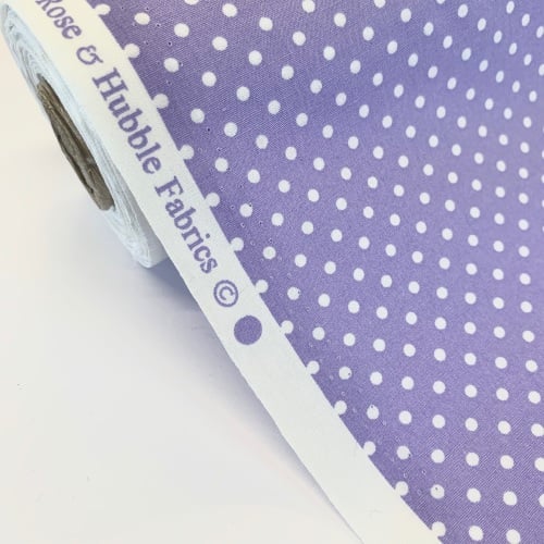 Rose and Hubble Fabrics - 100% Cotton Poplin 3mm Spots Polka Dot Lilac