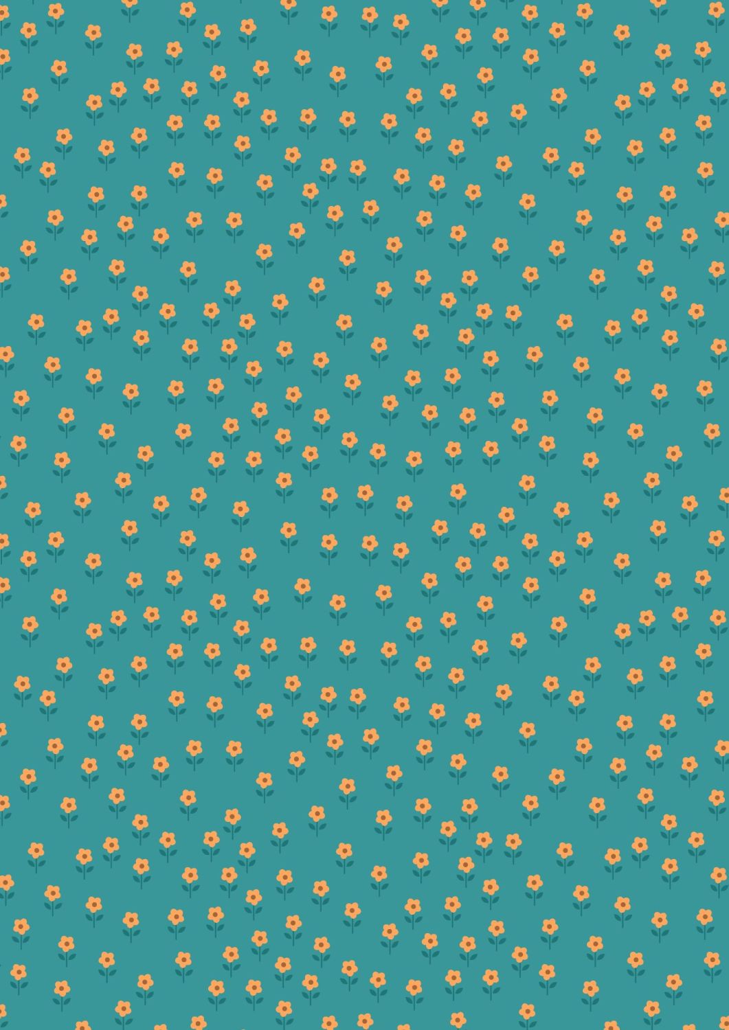 Lewis and Irene - Flower Child - Little Flowers on Turquoise