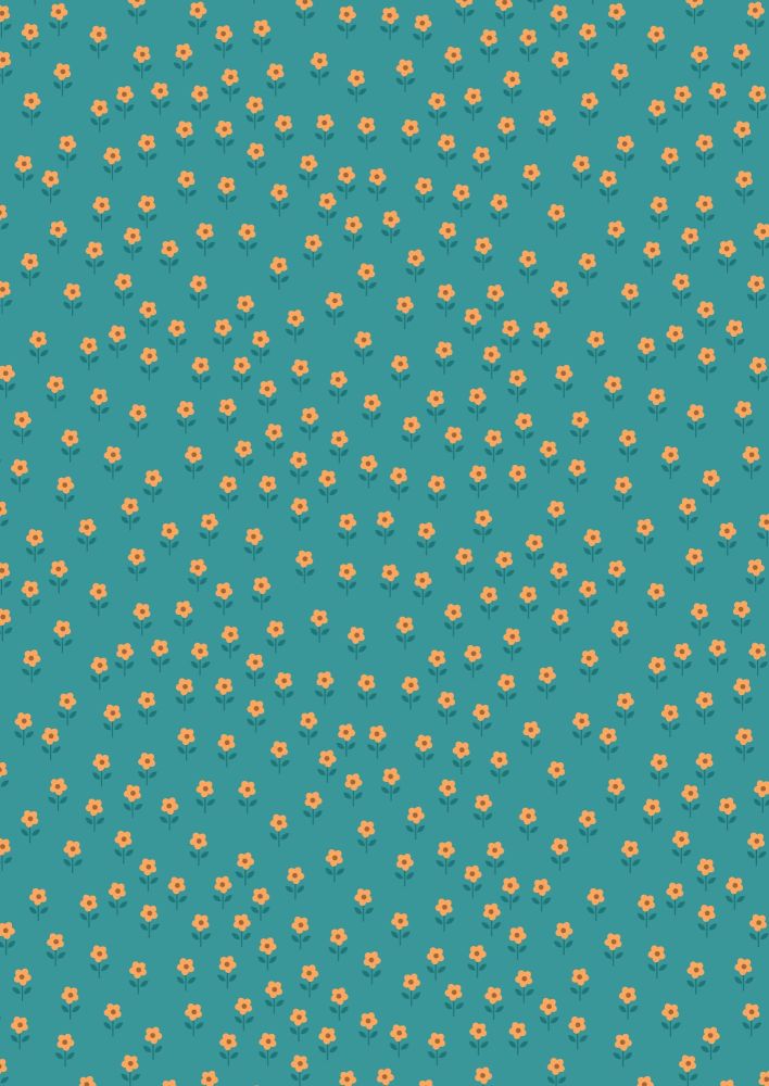 Lewis and Irene - Flower Child - Little Flowers on Turquoise