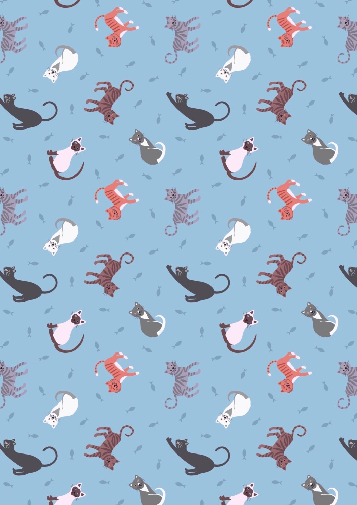 Lewis and Irene - Small Things Pets - Cats on Light Blue