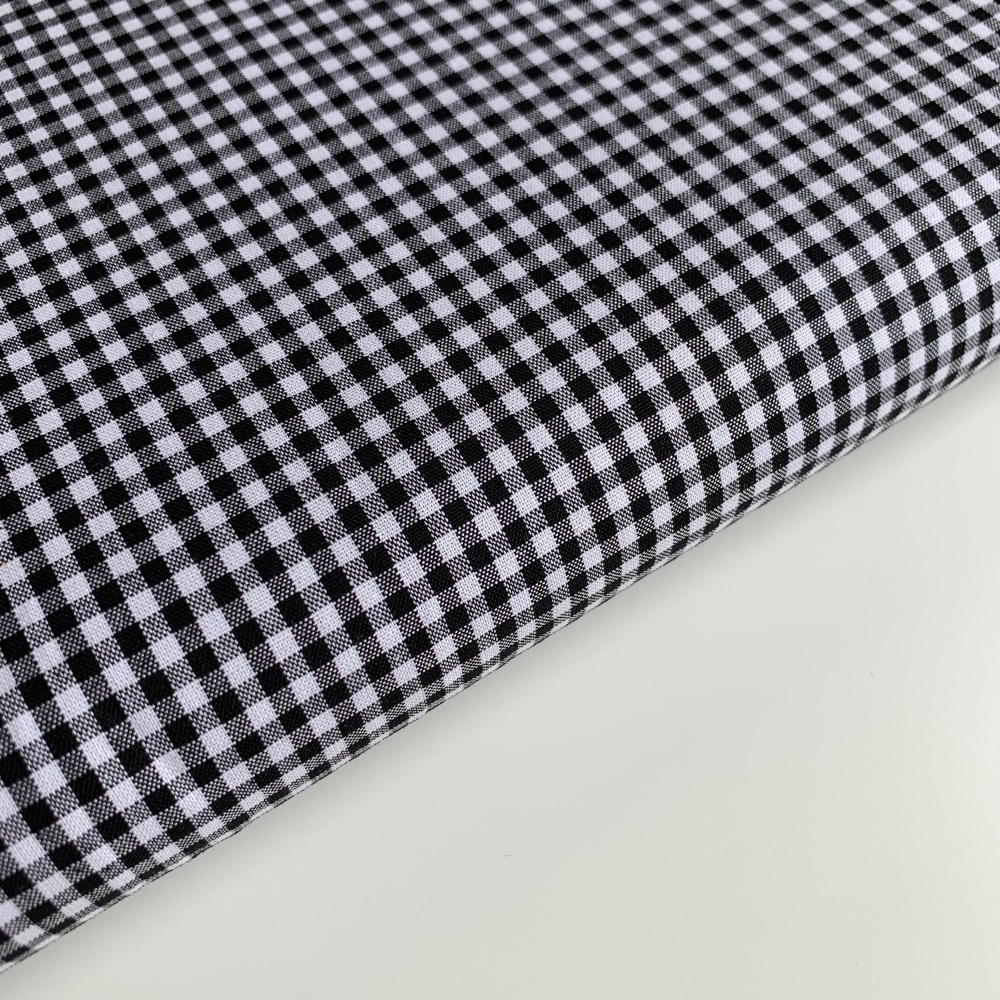 100% Yarn Dyed Cotton 1/8" Gingham - Black