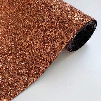 Premium Chunky Glitter Fabric - Copper