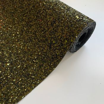 Premium Chunky Glitter Fabric - Khaki