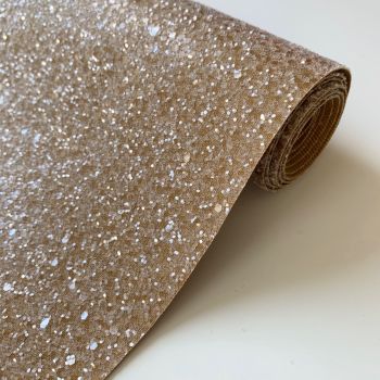 Premium Frosted Glitter Fabric - Gingerbread
