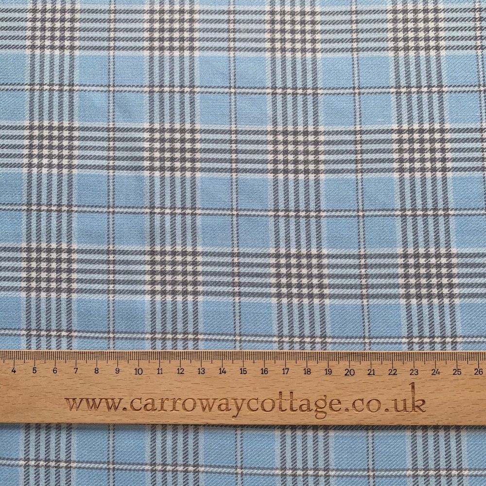 Tartan - Baby Blue - Felt Backed Fabric