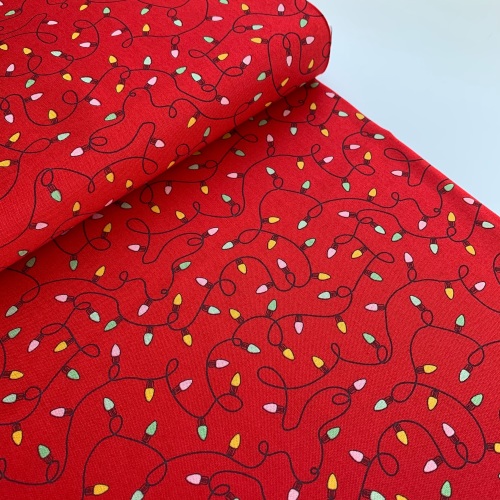 Moda Fabrics - Deer Christmas - Christmas Lights Red