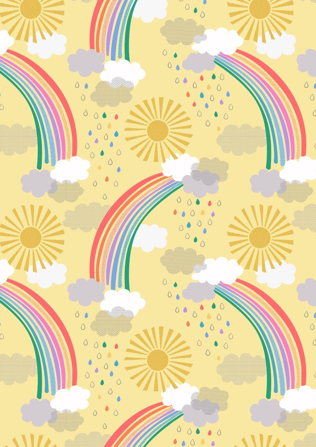 Lewis and Irene - Rainbows - Bright Rainbows on Yellow