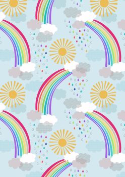 Lewis and Irene -  Rainbows - Pastel Rainbows on Light Blue
