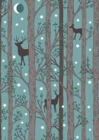 Lewis and Irene -  Nighttime in Bluebell Wood - Forest Deer on Blue - Glow in the Dark 