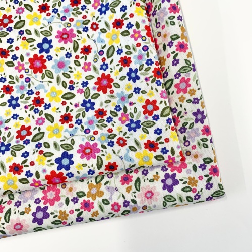 Rose and Hubble - Flowers and Birds - Felt Backed Fabric