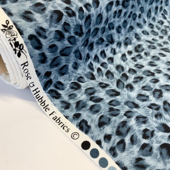 Rose and Hubble Fabrics - 100% Cotton Poplin Leopard Grey