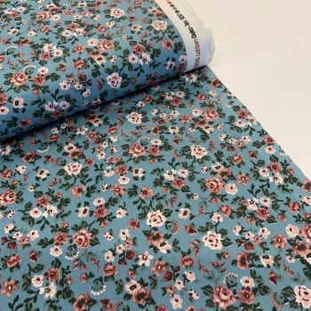 Poppy Europe Fabrics - Romantic Flowers - Blue