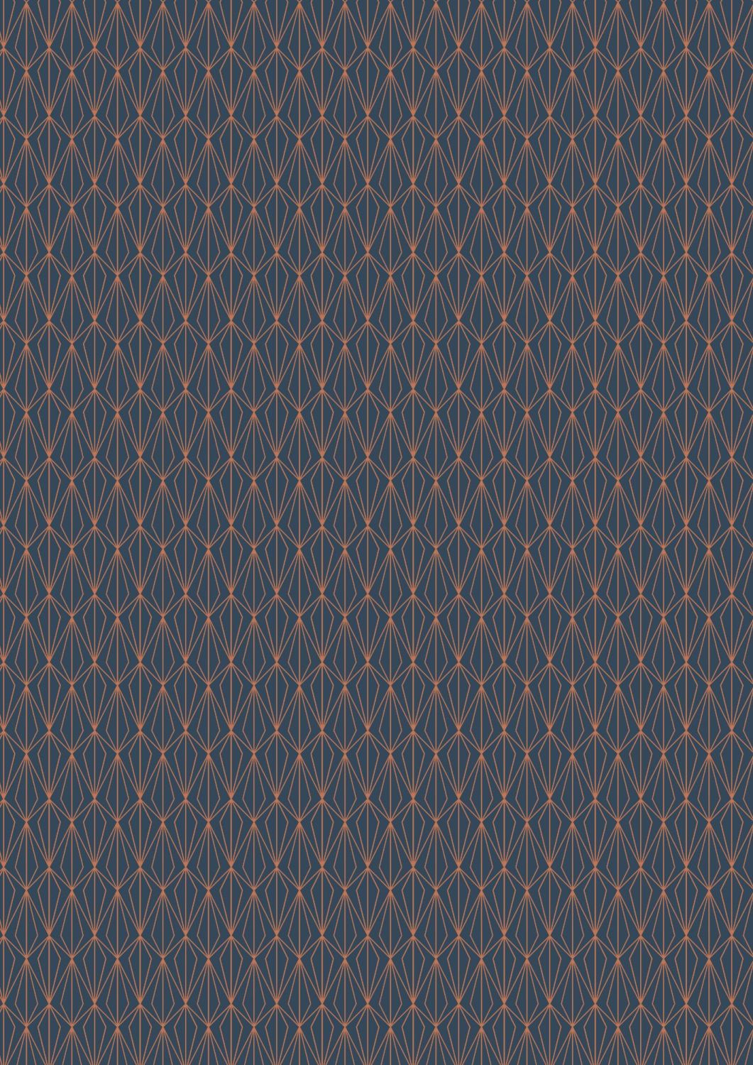 Lewis and Irene - Marvellous Metallics - Copper Geometric on Navy