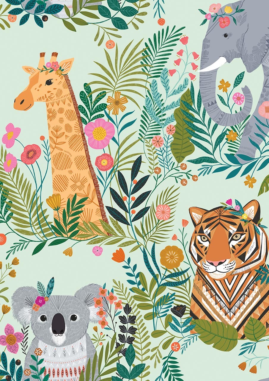 Our Planet - Dashwood Studio - Animal Kingdom on Green