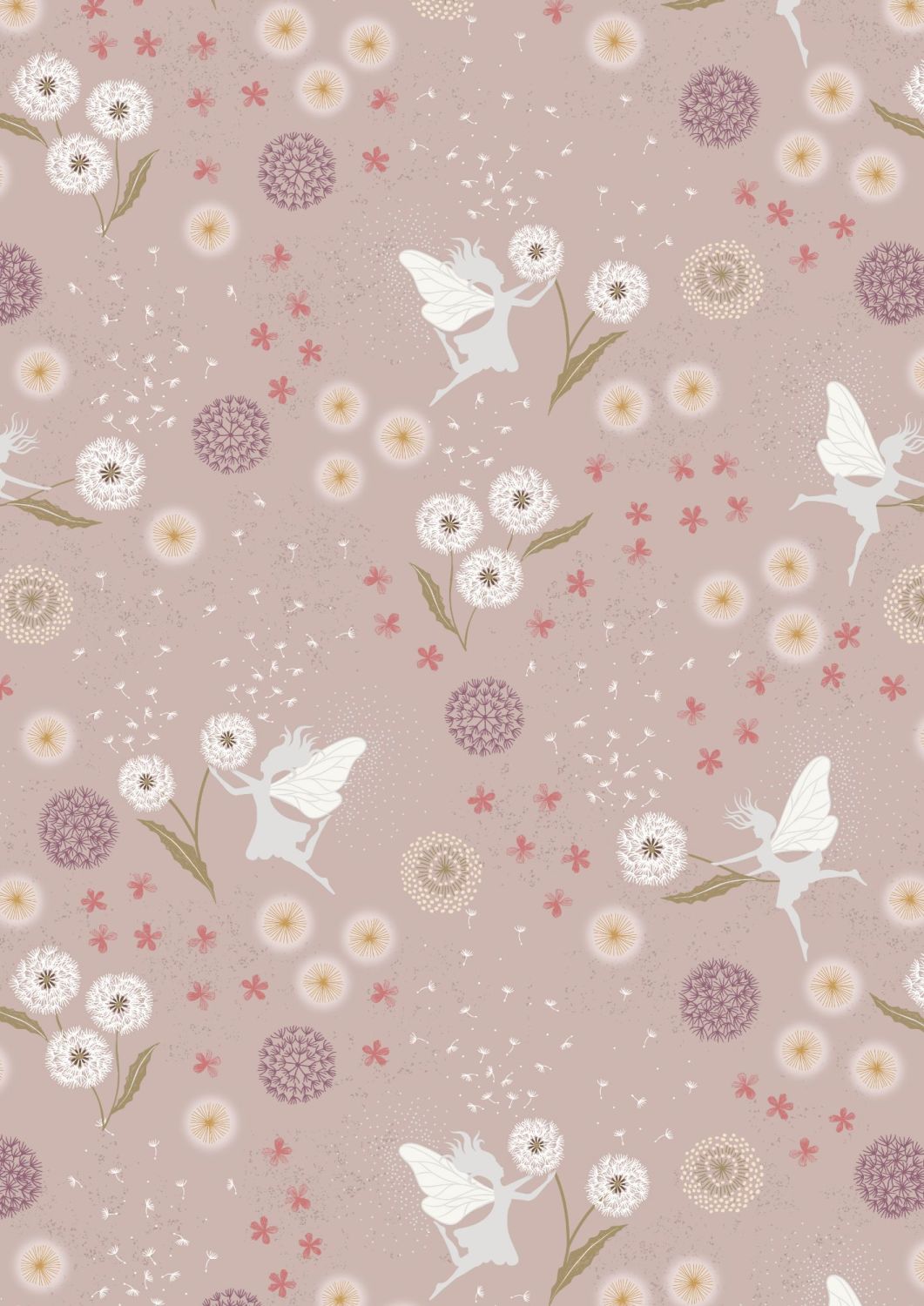 Lewis and Irene -  Fairy Clocks - Fairy Clocks on Warm Linen with Silver Me