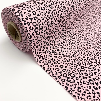 Rose and Hubble Fabrics - 100% Cotton Poplin Leopard Animal Print Pink