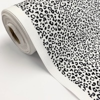 Rose and Hubble Fabrics - 100% Cotton Poplin Leopard Animal Print White