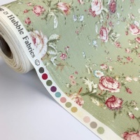 Rose and Hubble Fabrics - 100% Cotton Poplin Vintage Floral Green