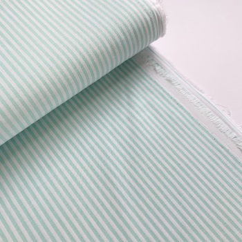100% Yarn Dyed Cotton 3mm Stripe - Mint Green