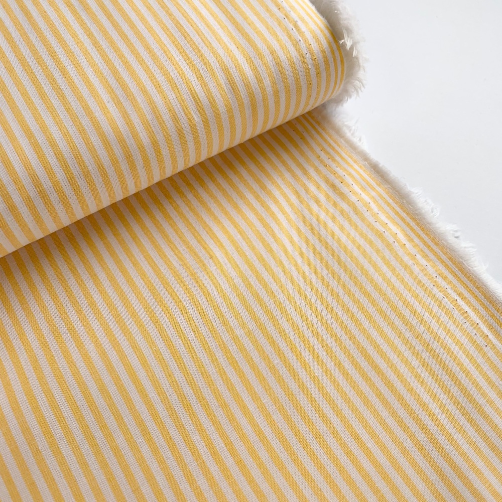 100% Yarn Dyed Cotton Stripe - Yellow