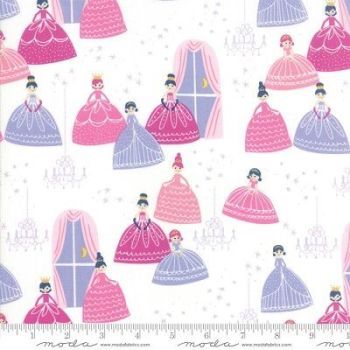 REMNANT 90CM X 110CM Moda Fabrics - Once Upon a Time - Grand Ball White