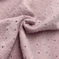 Daisy Embroidery Double Gauze - Soft Rose