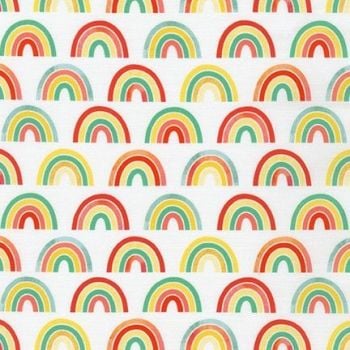 Robert Kaufman - Bright Days - Large Rainbows on White